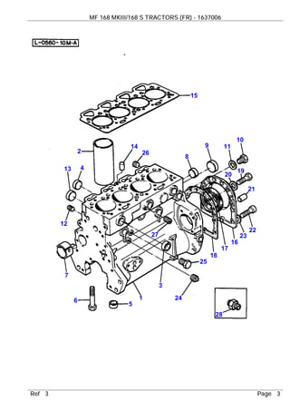 Massey Ferguson Mf 168 Mkiii 168 S Tractors Fr Parts Catalogue Man