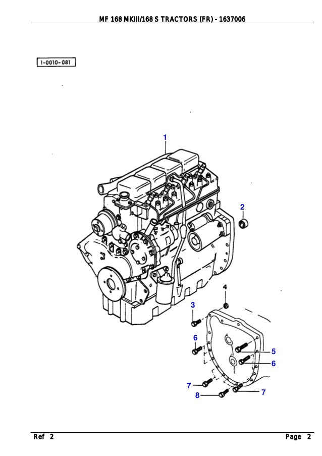 Massey Ferguson Mf 168 Mkiii 168 S Tractors Fr Parts Catalogue Man