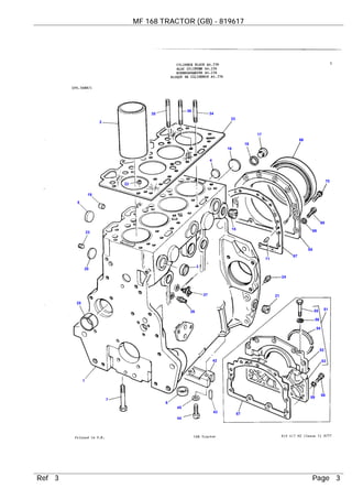 Massey Ferguson Mf 168 Tractor Gb Service Parts Catalogue Manual