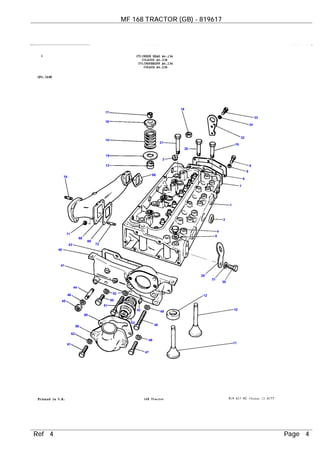 Massey Ferguson Mf 168 Tractor Gb Service Parts Catalogue Manual