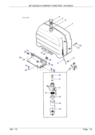 Massey Ferguson Mf 2 Compact Tractor Parts Catalogue Manual