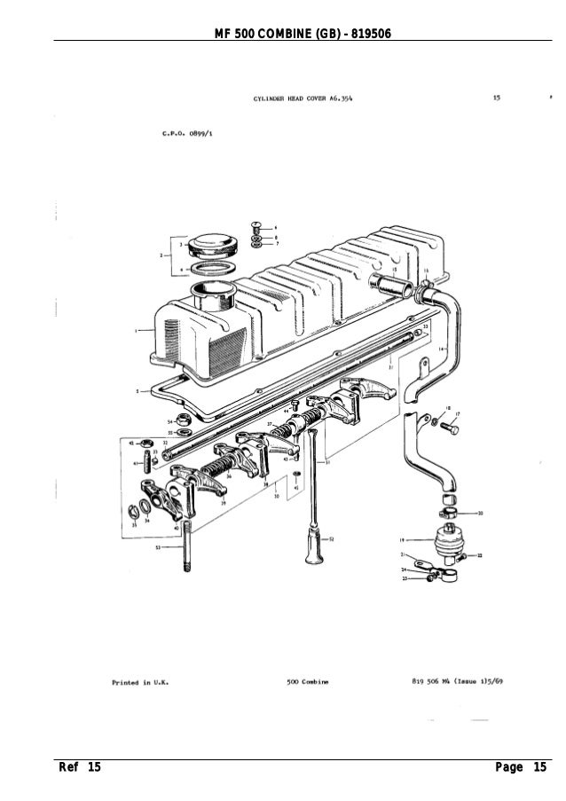 Massey Ferguson Mf 500 Combine Gb Parts Catalogue Manual