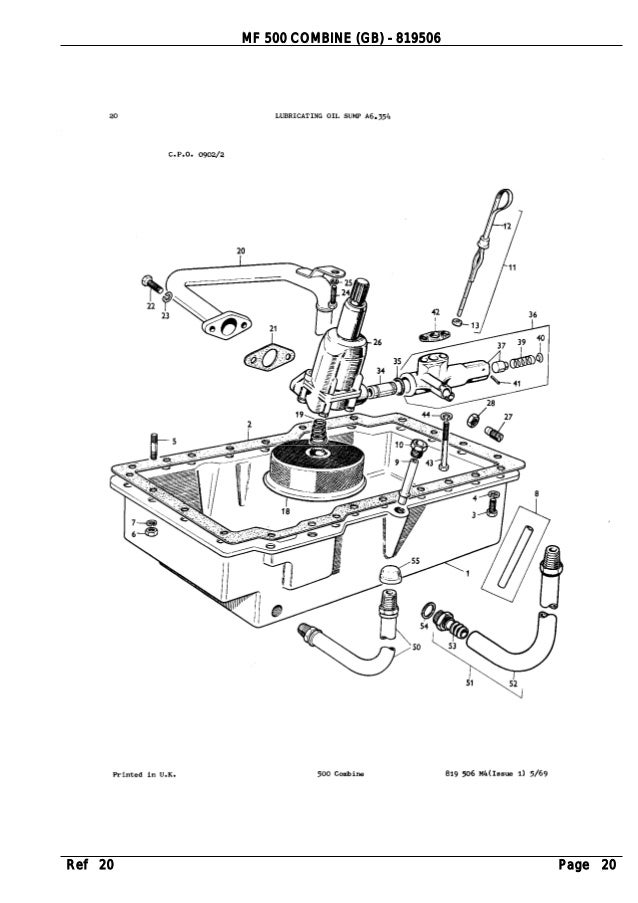 Massey Ferguson Mf 500 Combine Gb Parts Catalogue Manual