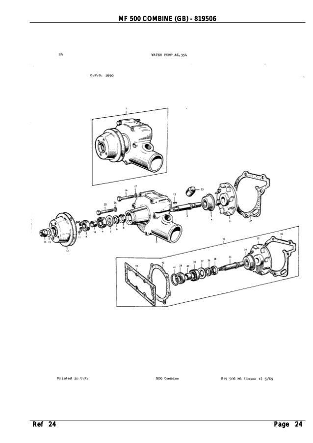 Massey Ferguson Mf 500 Combine Gb Parts Catalogue Manual
