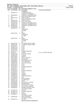 Massey ferguson mf 7260 combine (552310001 999 552410001-999 al) parts ...