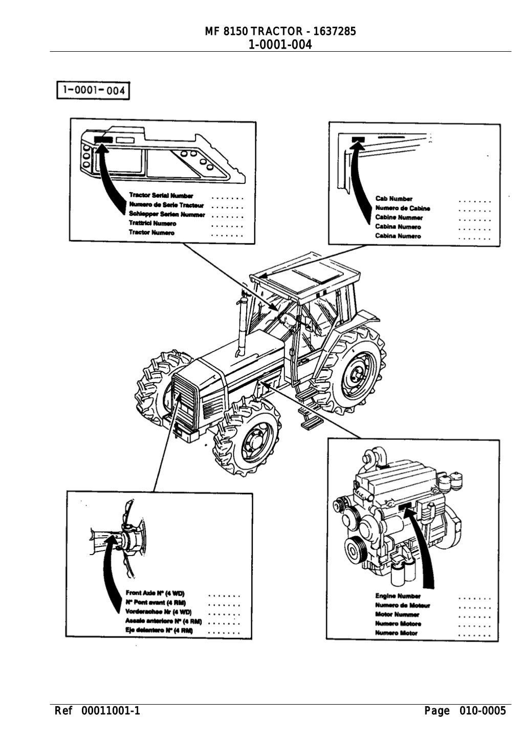 Massey ferguson mf8150 tractor parts catalogue manual