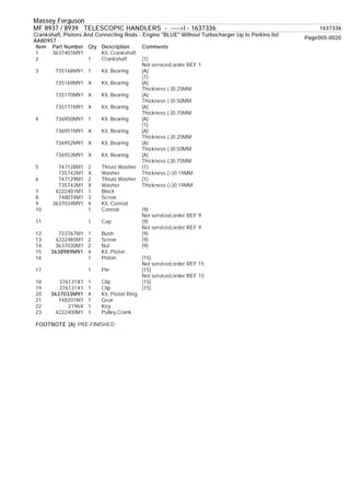 Massey ferguson mf 8937 8939 telescopic handlers parts catalogue manual ...