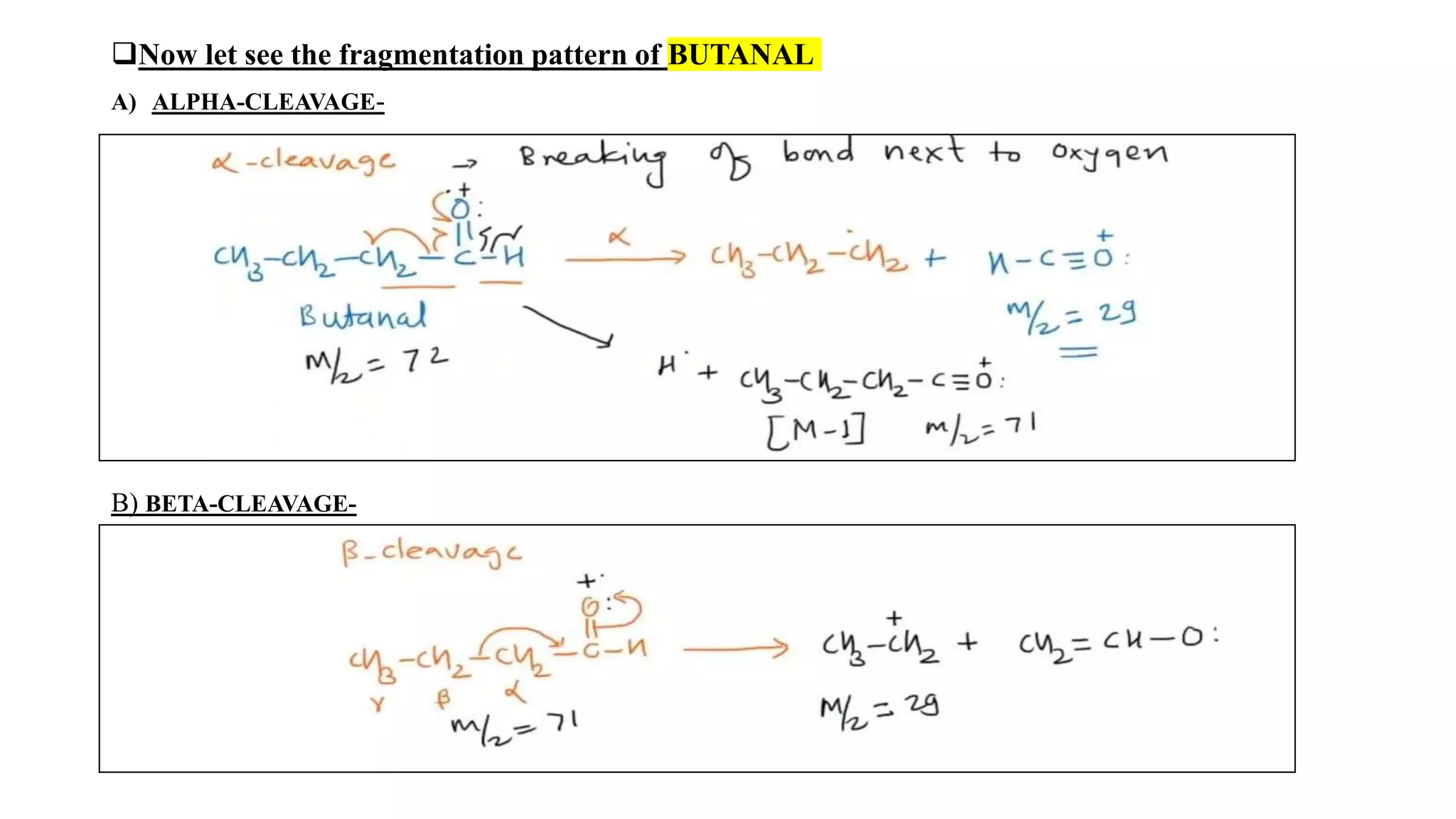 Mass fragmentation of Carbonyl compounds(spectral analysis) | PPTX