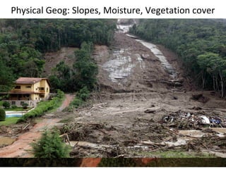 Physical Geog: Slopes, Moisture, Vegetation cover
 