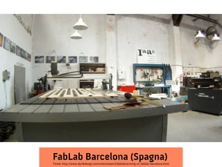 FabLab Barcelona (Spagna)

Fonte: http://www.dyvikdesign.com/site/research/fablab/arriving-at-fablab-barcelona.html

 