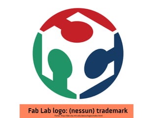 Fab Lab logo: (nessun) trademark
Fonte: http://fab.cba.mit.edu/about/logos/index.html

 