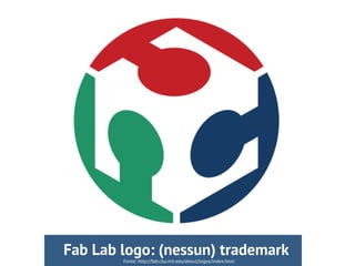 Fonte: http://fab.cba.mit.edu/about/logos/index.html
Fab Lab logo: (nessun) trademark
 