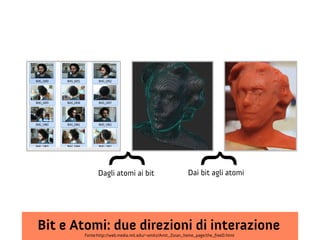{

                                                             {
             Dagli atomi ai bit                          Dai bit agli atomi




Bit e Atomi: due direzioni di interazione
       Fonte:http://web.media.mit.edu/~amitz/Amit_Zoran_home_page/the_freeD.html
 