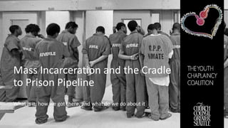 Mass Incarceration and the Cradle
to Prison Pipeline
What is it, how we got there, and what do we do about it
 