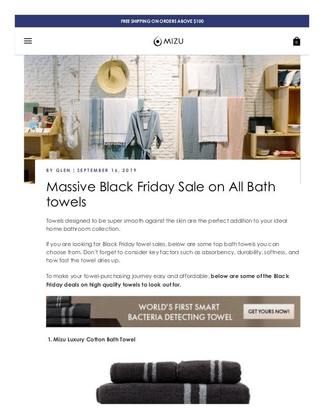 Massive Black Friday Sale On All Bath Towels