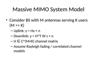 massive MIMO technologies , which covers beamforming | PPTX