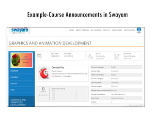 Massive Open Online Courses in India: A Study of Swayam | PDF