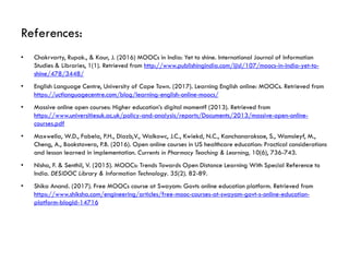 Massive Open Online Courses in India: A Study of Swayam | PDF