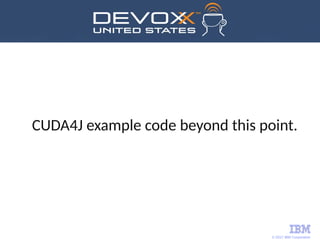 © 2017 IBM Corporation
CUDA4J example code beyond this point.
 