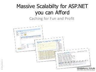 Massive Scalabilty for ASP.NET
                      you can Afford
                    Caching for Fun and Profit
© eSymmetrix
 