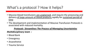 Comprehensive Guide to Massive Blood Transfusion in Critical Care | PDF