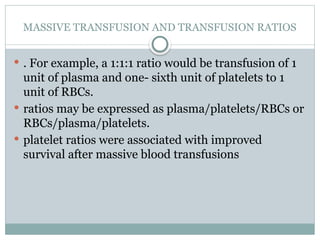 Comprehensive Guide to Transfusion Therapy and Massive Transfusion ...