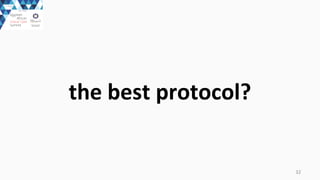 32	
  
the	
  best	
  protocol?
 