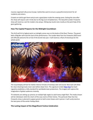 Experience the Spectacular London New Year Eve Fireworks 2026 Over ...