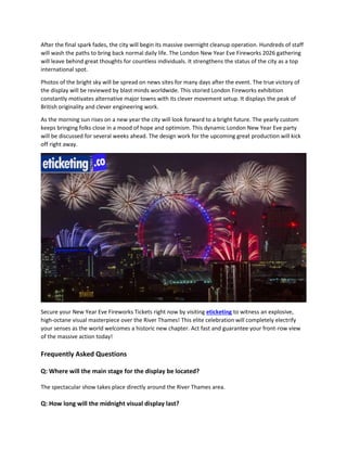 Experience the Spectacular London New Year Eve Fireworks 2026 Over ...