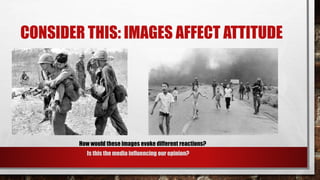 CONSIDER THIS: IMAGES AFFECT ATTITUDE
During the presidential debates of 1960, JFK had the calm presence of a
seasoned tel...
