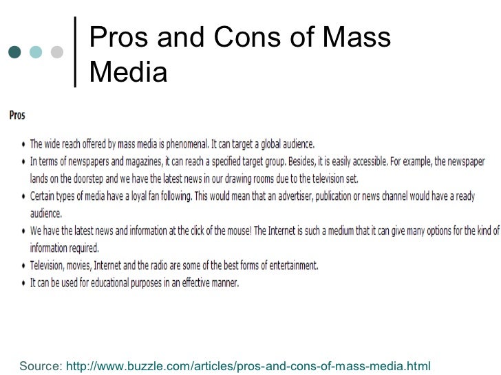 Essays on mass media advantages and disadvantages