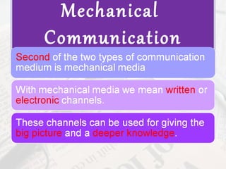 Mechanical
Communication
 