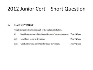 2012 Junior Cert – Short Question