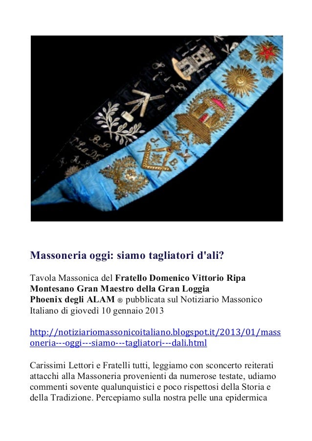 Massoneria Oggi Tavola Massonica del Fratello Domenico Vittorio Rip… Massoneria Oggi Tavola Massonica del Fratello Domenico Vittorio Rip…