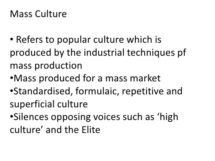 Mass & popular culture