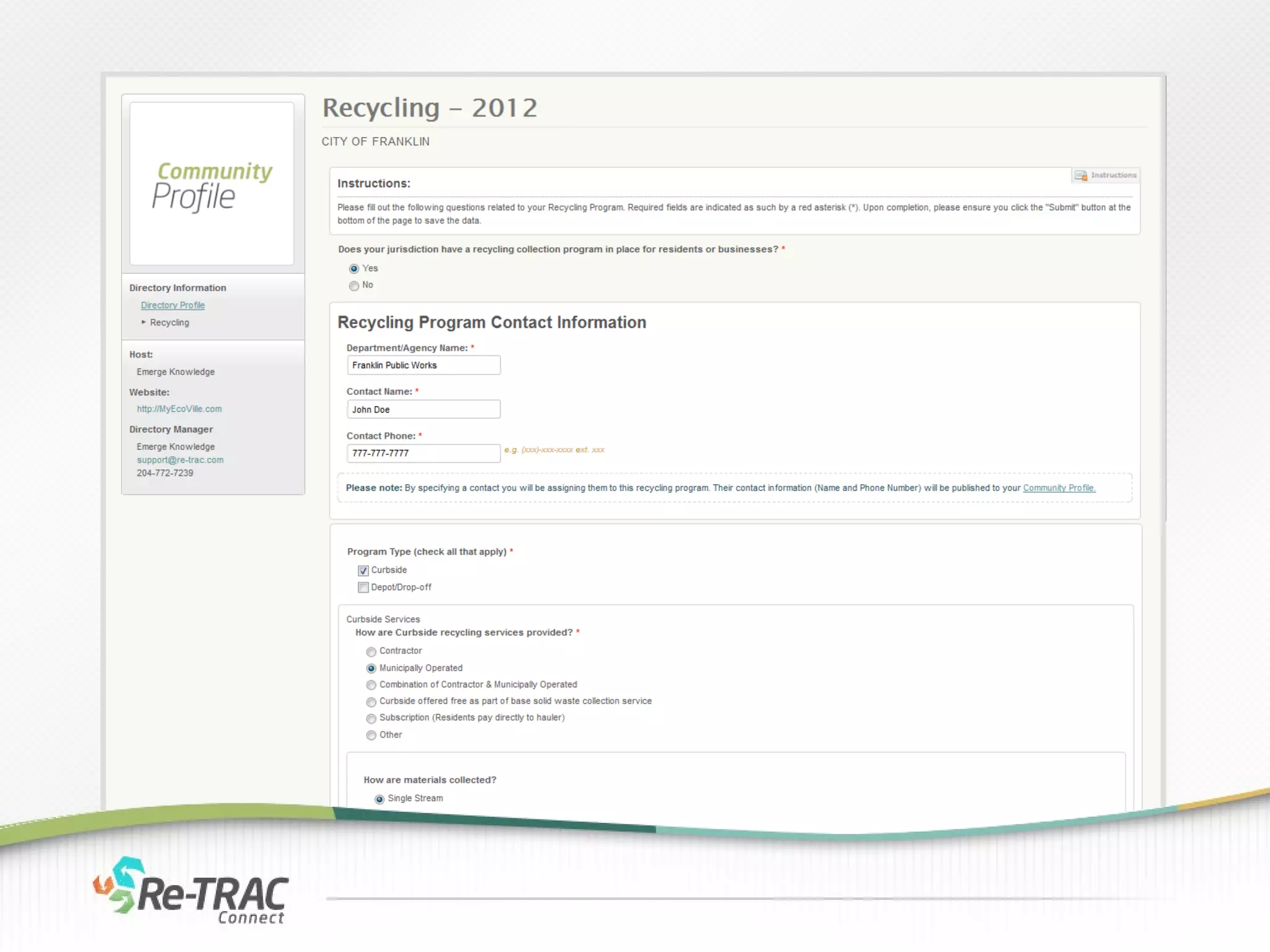 Welcome to Re-Trac Connect!