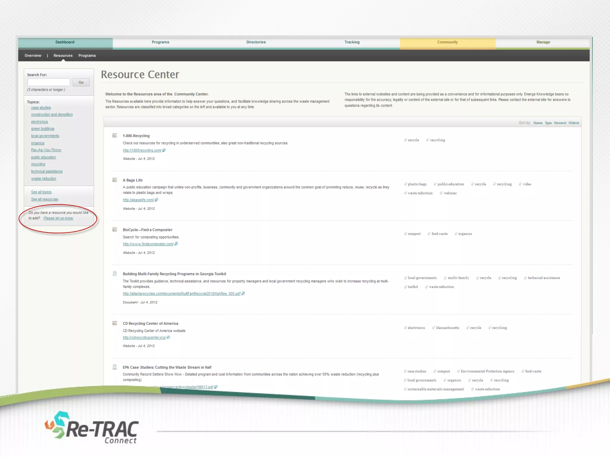 Welcome to Re-Trac Connect!