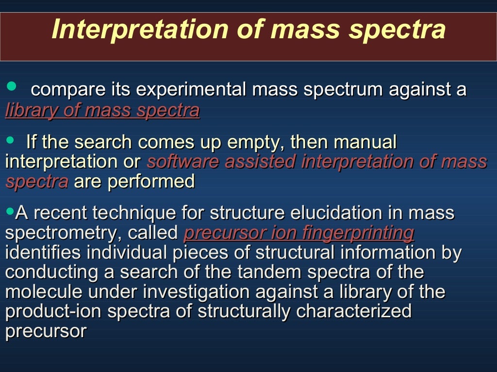 Mass spectrometry basic principles