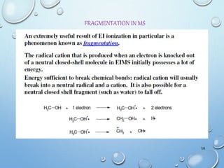 58
FRAGMENTATION IN MS
 
