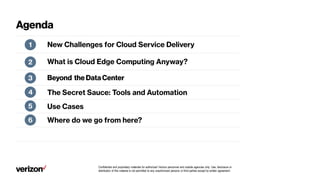 Confidential and proprietary materials for authorized Verizon personnel and outside agencies only. Use, disclosure or
distribution of this material is not permitted to any unauthorized persons or third parties except by written agreement.
 