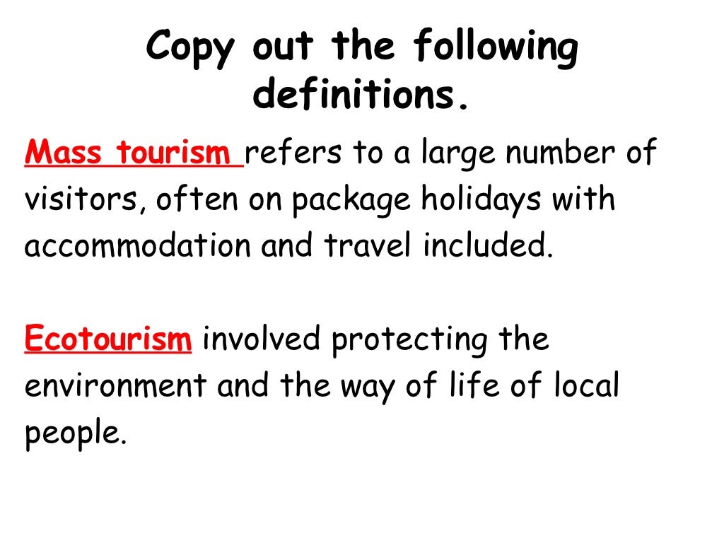 the term mass market tourism refers to