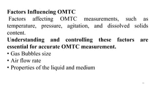 Motc Calculation Oxygen mass transfer coefficient by various methods | PPTX