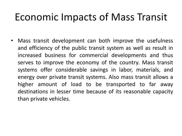 Mass transit system | PPTX