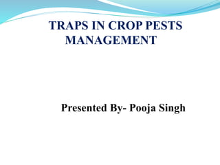 TRAPS IN CROP PESTS
MANAGEMENT
Presented By- Pooja Singh
 