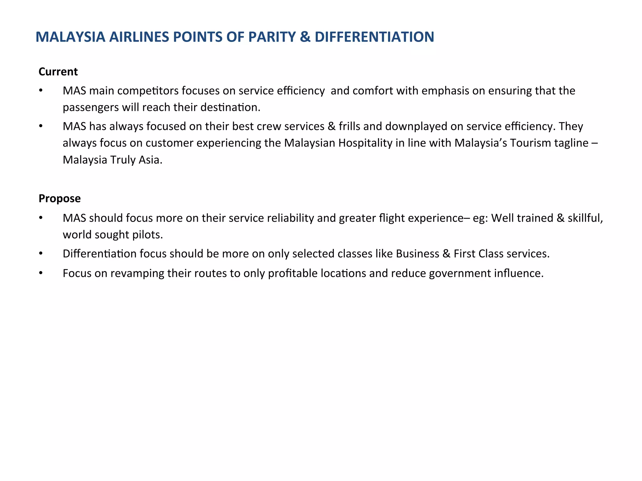 Malaysia Airlines Strategic Management (Case Study) | PDF