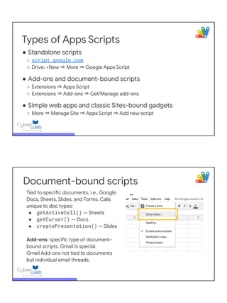 Automating Google Workspace (GWS) & more with Apps Script | PDF