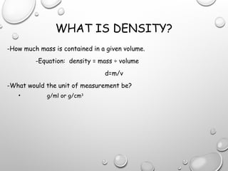 Wht Is Density Mass Volume and Density .ppt science lower secondary | PPT