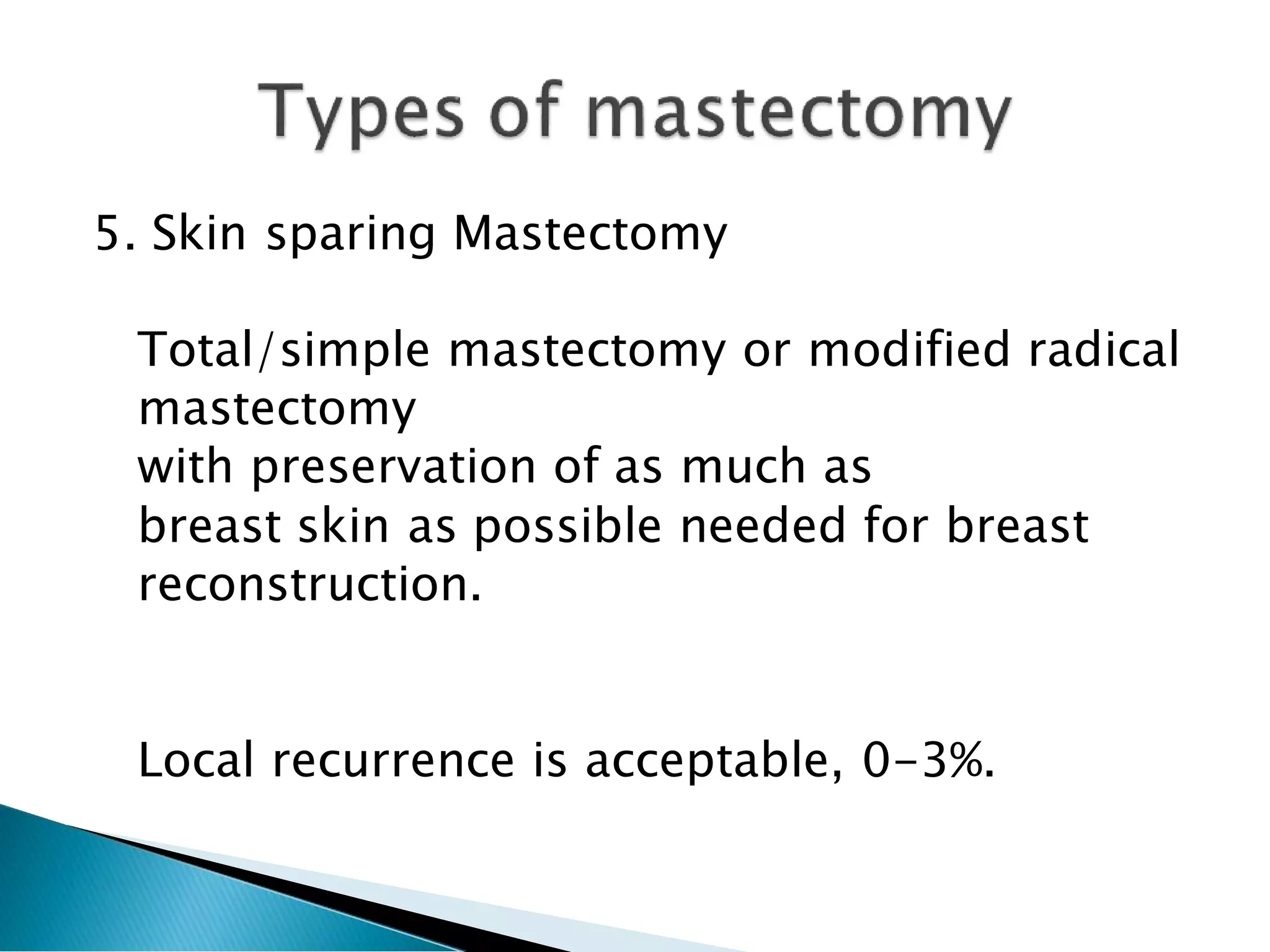 Masterctomy Types Mastectomy | PDF