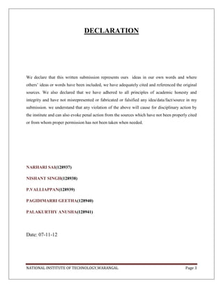 Road Declarations Example road construction project | PDF