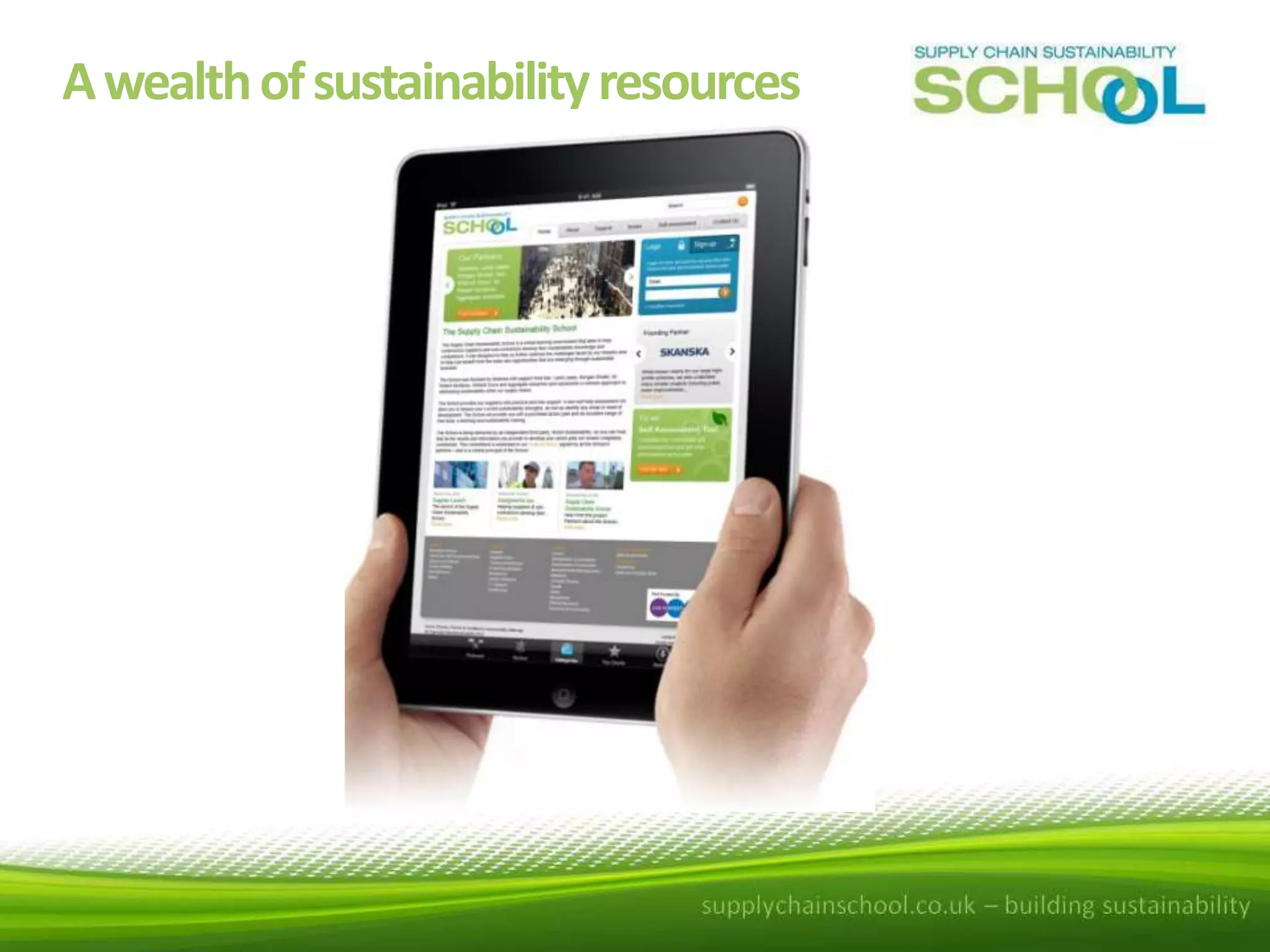 A wealth of sustainability resources

 